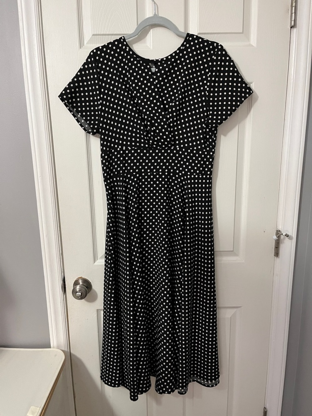 Black and White Polka Dot Midi Dress - Timeless Fit